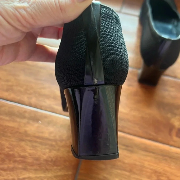 Vintage Stuart Weitzman Black Sq Toe Block Heel Pump Size 7 - Picture 4 of 15